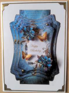 Layered Card Topper Roses & Butterflies by Ulla Skraedderdal