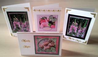 12 Cards Bumper Kit 6 Shades of Pink Floral by Ulla Skraedderdal