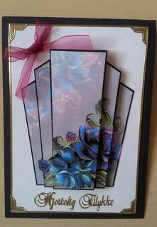 Art Deco Stacker Topper - Blue Roses by Ulla Skraedderdal
