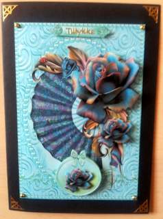 Oriental Roses & Fan by Ulla Skraedderdal