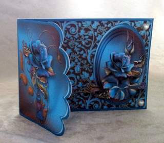 Blue Roses 5x7 Side Fold Mini Kit by Ulla Skraedderdal