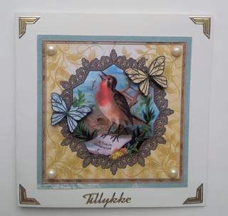 Male Card Vintage Bird by Ulla Skraedderdal