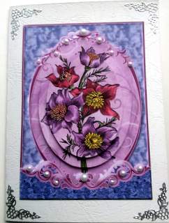 Purple Bouquet Fancy Scrolled Oval Pyramid by Ulla Skraedderdal