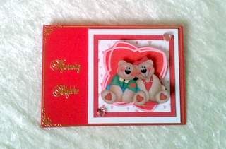 Teddy Bear Love Card with Decoupage by Ulla Skraedderdal
