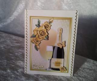 Champagne & Glass's with Gold Roses by Ulla Skraedderdal
