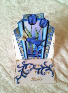Gorgeous Tulips and Glasses in an Art Deco Frame by Ulla Skraedderdal