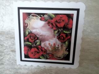 Gorgeous Red Roses Golden Scene - Square by Ulla Skraedderdal