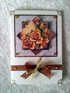 Fall Fantasy Rose Card with Decoupage by Ulla Skraedderdal