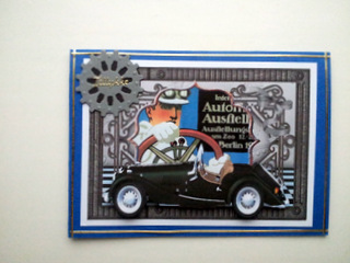 Male Card Vintage Car by Ulla Skraedderdal