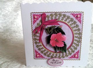 Pink Vintage Hibiscus by Ulla Skraedderdal