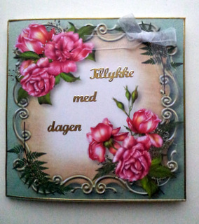 Gorgeous Glory Roses Floral Plaque - Square by Ulla Skraedderdal