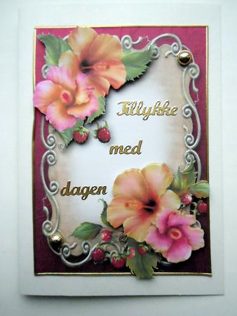 Pretty Hibiscus Flowers Floral Plaque by Ulla Skraedderdal