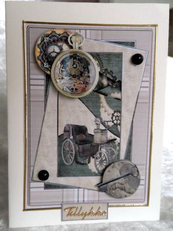 Steam Car Travel Card with Some Decoupage by Ulla Skraedderdal