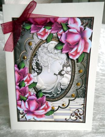 Open Frame Cameo and Roses by Ulla Skraedderdal