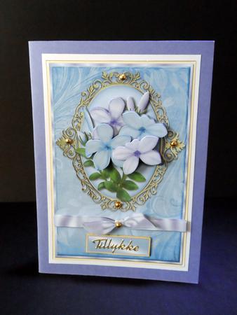 Blue and Lilac Jasmine Card Front by Ulla Skraedderdal