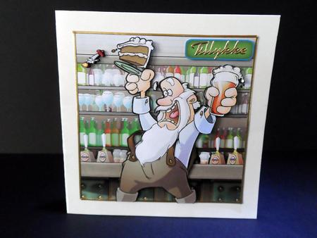 Grandad Beer and Cake Dude 8x8 Quick Card by Ulla Skraedderdal