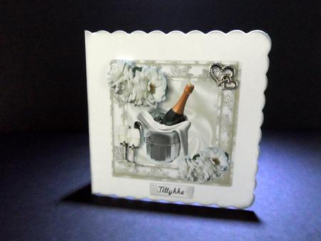 Champagne on Ice to Celebrate with White Roses 8x8 by Ulla Skraedderdal