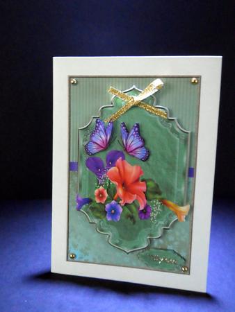 Petunias and Butterflies by Ulla Skraedderdal