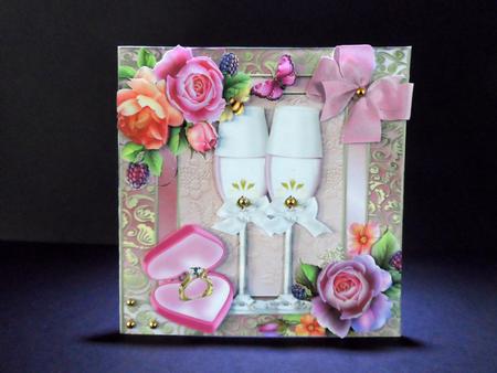 Champagne Glass's & Flowers 8x8 Mini Kit by Ulla Skraedderdal