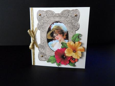 Petunias for Mother, Card with Decoupage by Ulla Skraedderdal