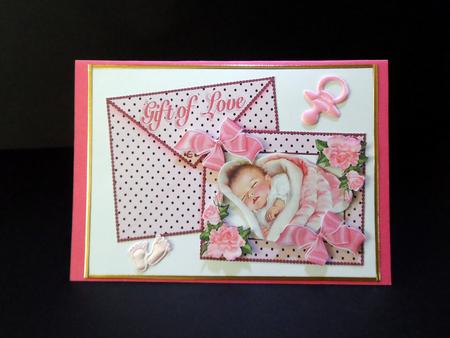 Sweet Dreams Baby Girl on Card & Envelope by Ulla Skraedderdal