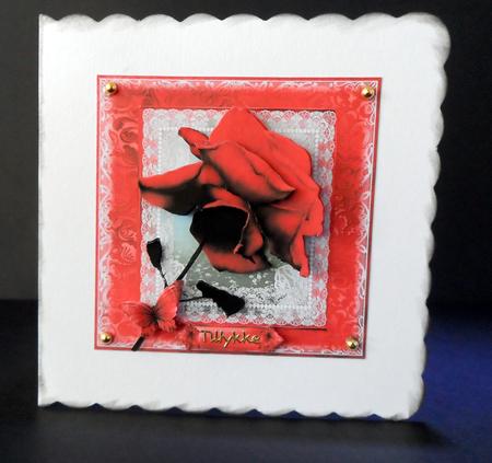 The Red Rose Card Front Kit by Ulla Skraedderdal