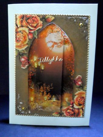 Arched Scene Stacker - Autumn Roses by Ulla Skraedderdal
