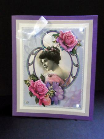 Vintage Lady in Art Deco Frame by Ulla Skraedderdal