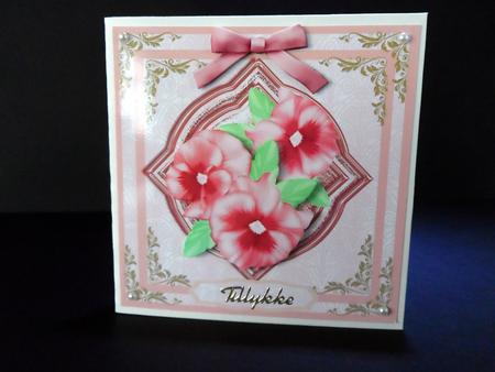 Lovely Pink Pansys on a Diamond Frame  by Ulla Skraedderdal
