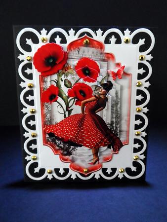 Beautiful Polka Dots and Poppies Pyramid Layers by Ulla Skraedderdal
