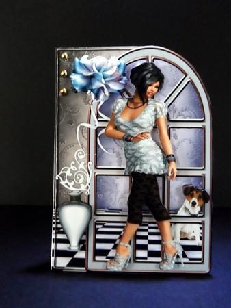 Over the Edge Girl and Her Doggie by Ulla Skraedderdal
