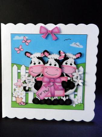 Milly Moo Cow & Friends Quick Card & 3D Decoupage by Ulla Skraedderdal