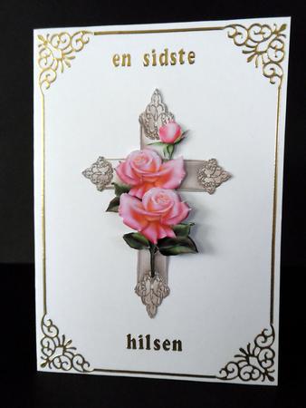 Crosses & Pink Roses Sympathy by Ulla Skraedderdal