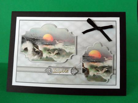 Sunset at Sea Card with Toppers by Ulla Skraedderdal