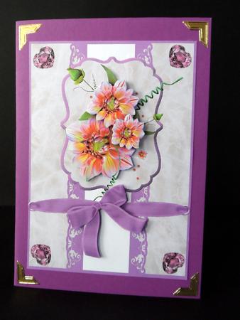Rainbow Flowers Card Front by Ulla Skraedderdal