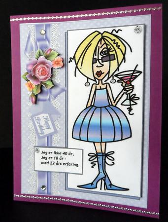 J.j Celebrates Her 40th Quick Card by Ulla Skraedderdal