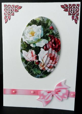 Pink Red Wild Roses Oval Pyramids by Ulla Skraedderdal