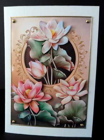 In Love of Lotus with Decoupage by Ulla Skraedderdal