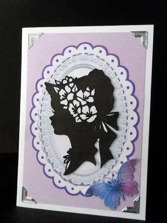 Vintage Silhouette Lady on a Plaque by Ulla Skraedderdal