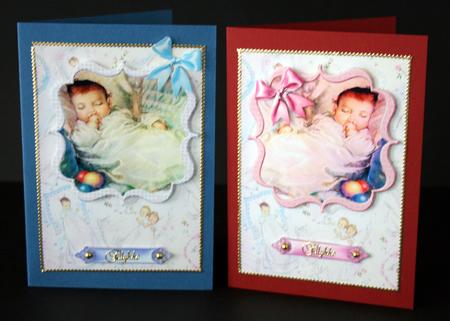 Toppers Vintage Baby Girl & Baby Boy by Ulla Skraedderdal