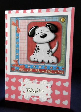 Puppy Love Card with Decoupage by Ulla Skraedderdal