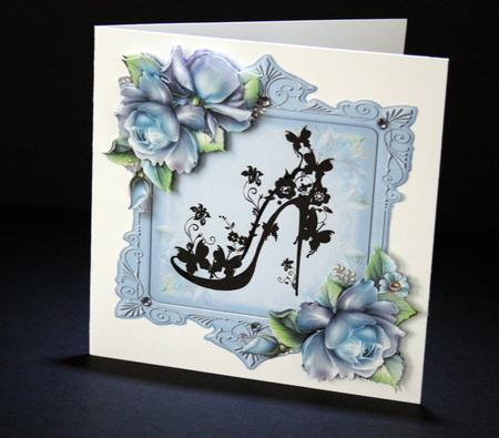 Porcelain Roses & Silhouette, Shaped Topper by Ulla Skraedderdal