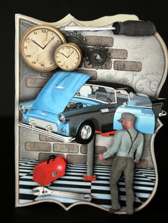 Mechanic Time Male Card by Ulla Skraedderdal