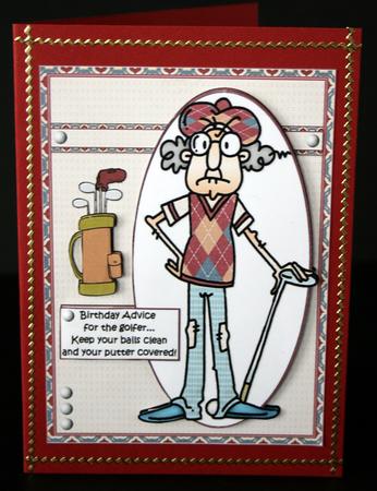 Gus and His Birthday Golf Quick Card by Ulla Skraedderdal