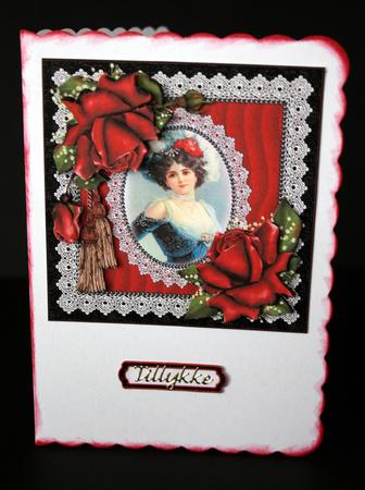 Cameo Vintage Lady with Red Roses by Ulla Skraedderdal