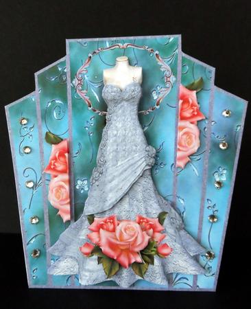 Art Deco Frame Vintage Dress & Roses by Ulla Skraedderdal