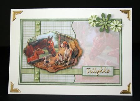 Showing Off Her Puppies Card with Stackers by Ulla Skraedderdal