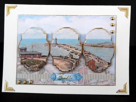 The Pier at Whitby Panel Card by Ulla Skraedderdal