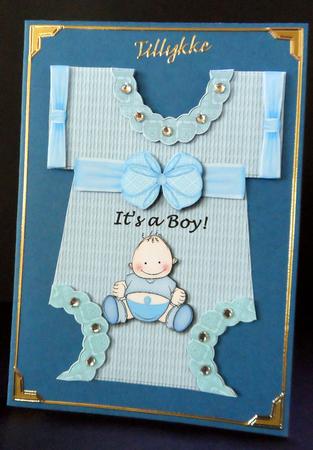 Baby Boy Romper Cute in Bleu by Ulla Skraedderdal