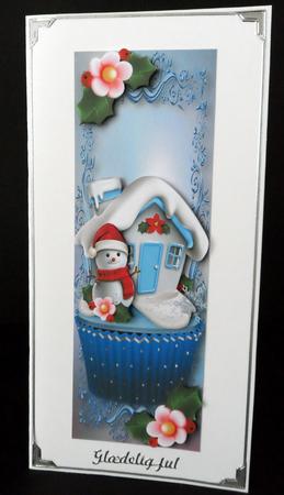 Large Dl Snowman Christmas Cupcake by Ulla Skraedderdal